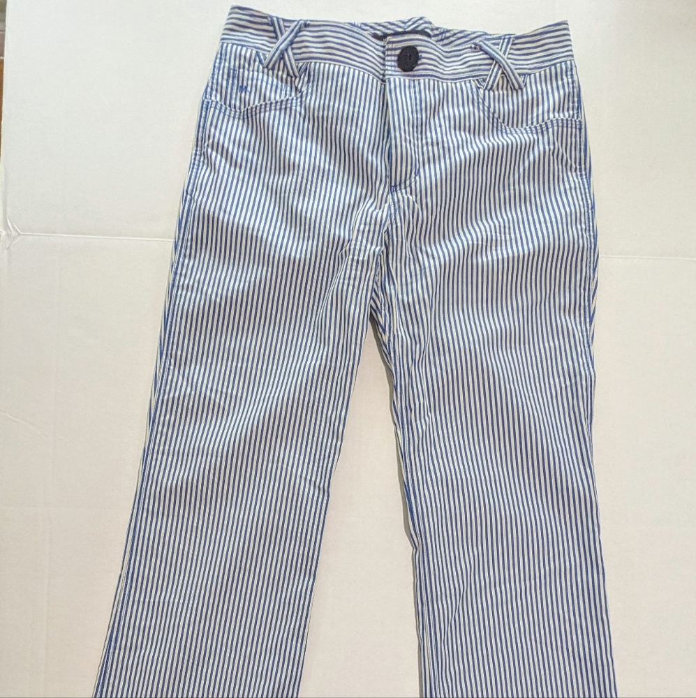Marc Jacobs Blue and White Striped Boot Cut Pants